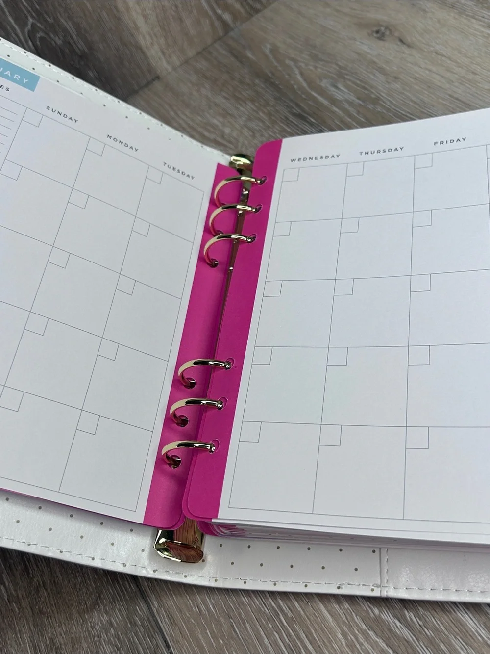 The Paper Studio 52 Agenda Rainbow-Striped Compact Planner Binder Organizer 6x8